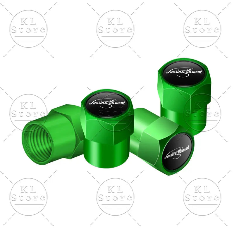 4er Set Rad Reifen Ventilkappen Air Stem Caps mit Staubschutz und Logo