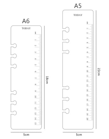 Transparentes Notizbuch mit losen Blättern in A7, A6 - A5 Größen
