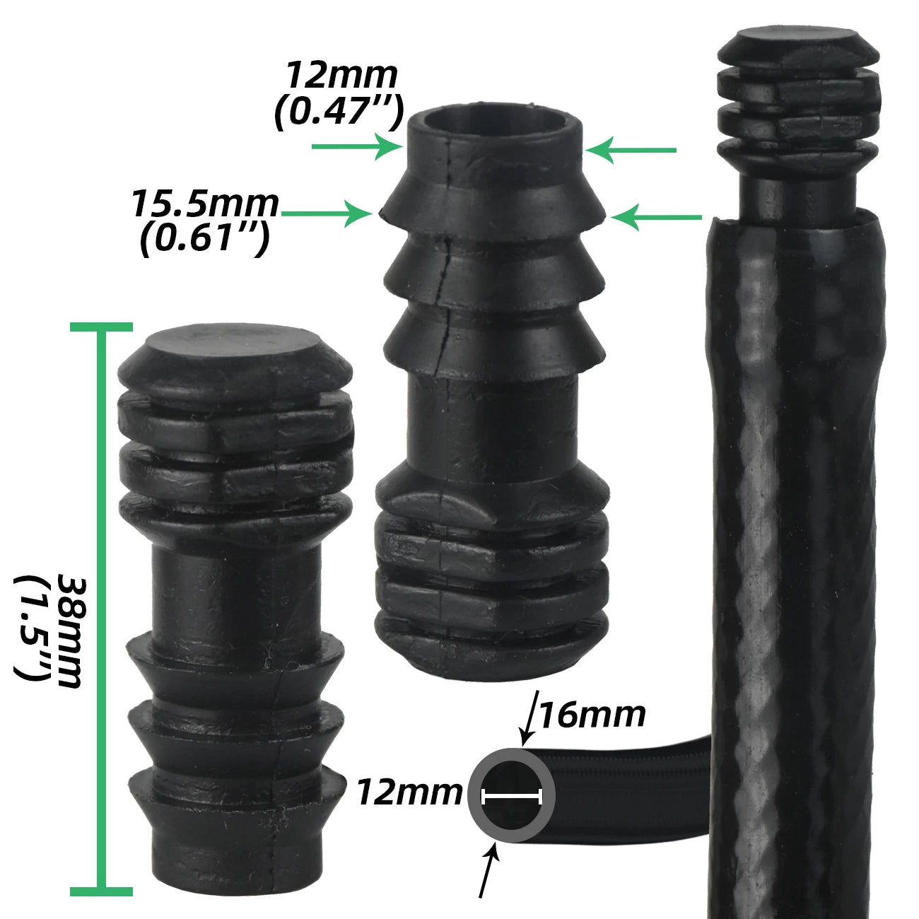 10x 16mm Gerade Kupplungen Micro Tropf Bewässerung 1/2'' PE Schlauch Reparatur