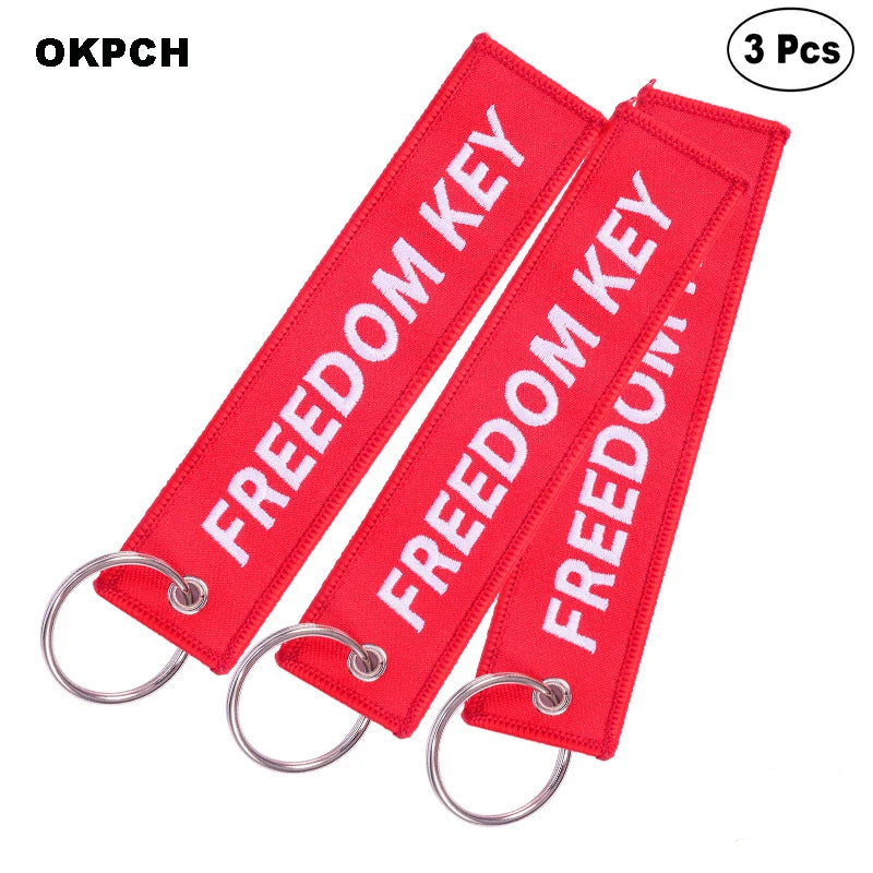 3-teiliges Schlüsselanhänger Set Bestickte Metallanhänger für Autos Motorräder