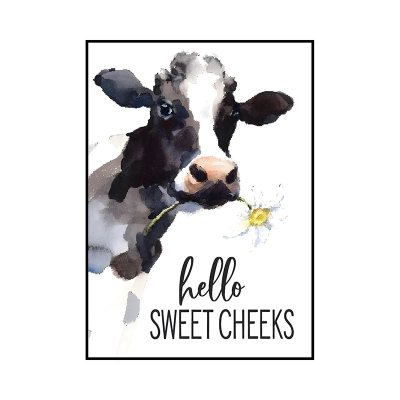 Lustige Tier Wandkunst auf Leinwand für moderne Badezimmer Dekoration