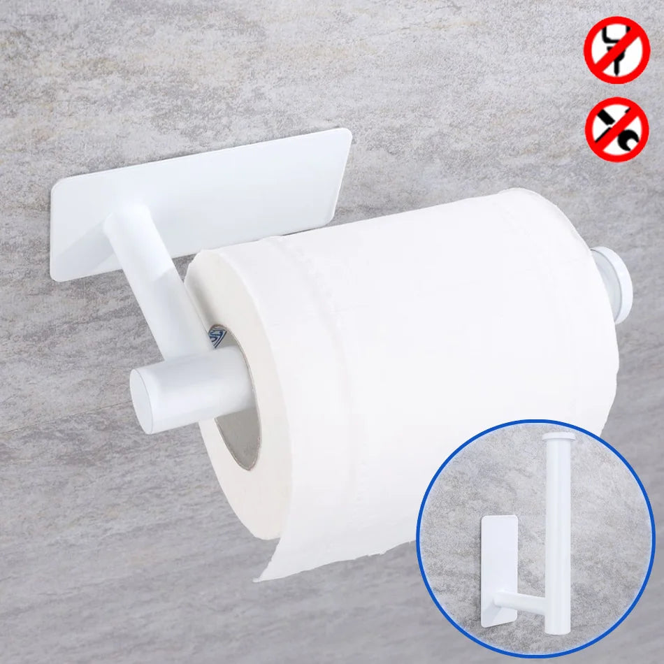 Edelstahl Papierhalter selbstklebend Wandmontage Bad Küche diverse Farben