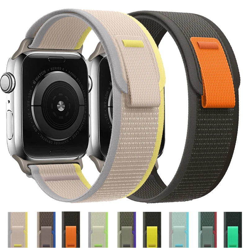 Nylon Trail-Loop Armband kompatibel für Smartwatches 38-49 mm Unisex