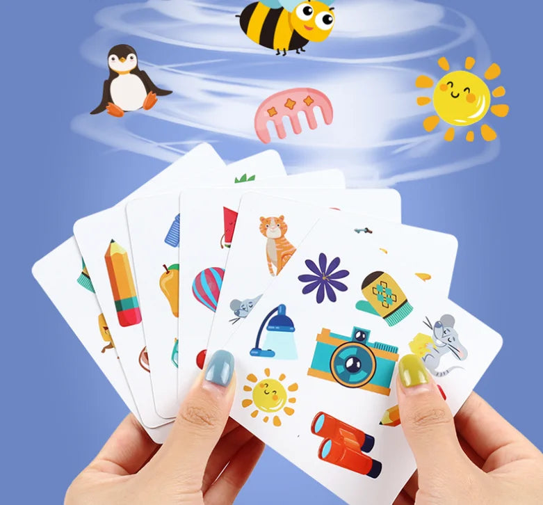 Spielend lernen: 54-teiliges Holz-Kartenspiel für Kinder ab 7 mit Tier- - Verkehrs-Motiven