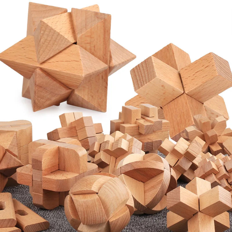 Holz Luban Lock 3D Puzzle Gehirntrainer IQ Test Spiel für Erwachsene Kinder