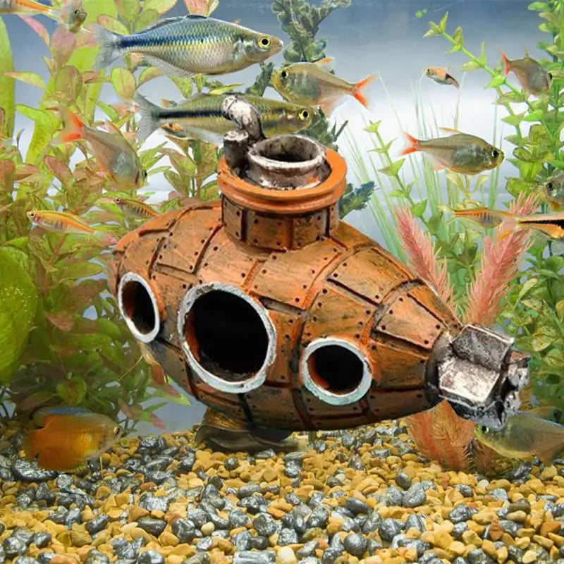 Aquarium Deko U-Boot – Schutz Höhle für Fische Garnelen aus PVC