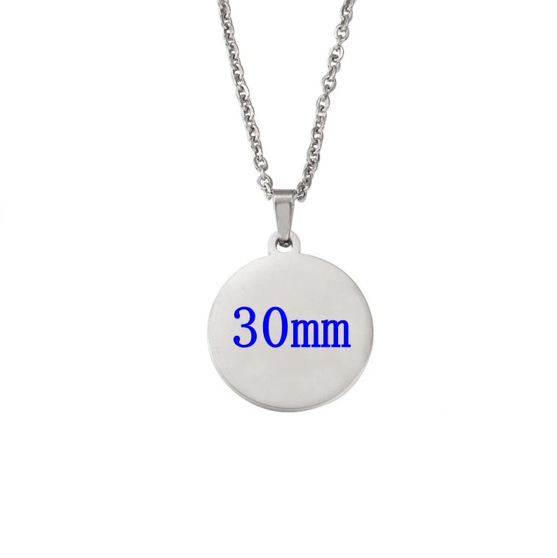 Set aus 10 runden Edelstahl Anhänger Halsketten zum Individualisieren