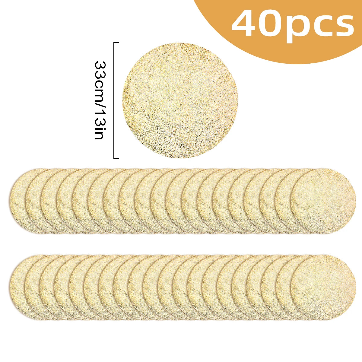 Gold Einweg Tischsets Rund 33cm für Weihnachtsfeier & Festliche Deko