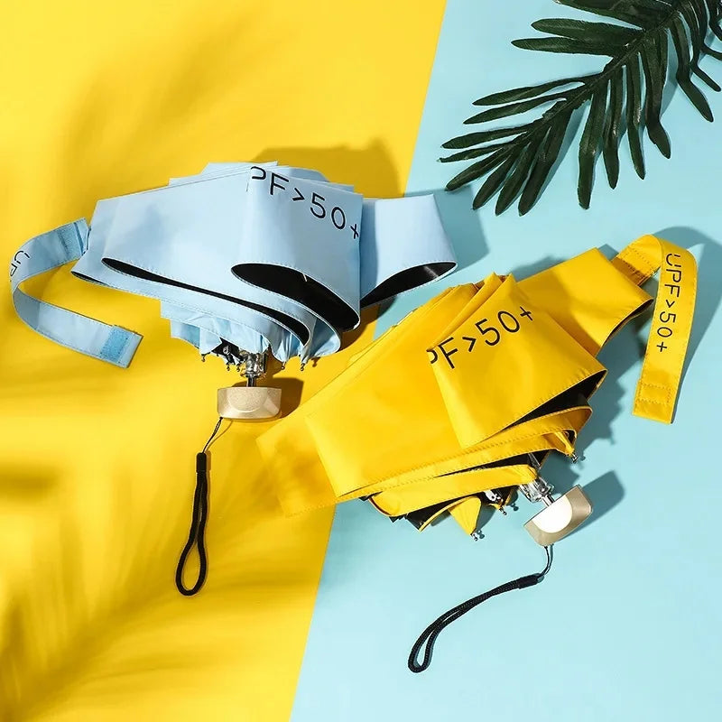 Mini Taschenschirm UV-Schutz faltbar Vinyl Regenschirm Sonnenschirm Kapsel