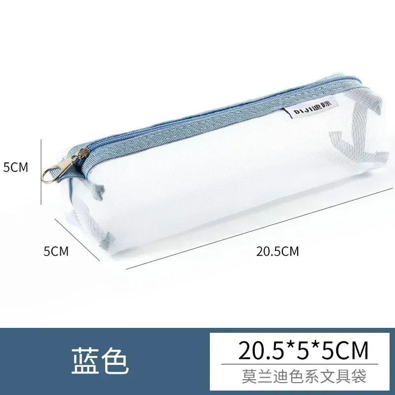 Transparentes Mesh Stift-Etui Kunststoff Mini Mäppchen für Büro - Schule