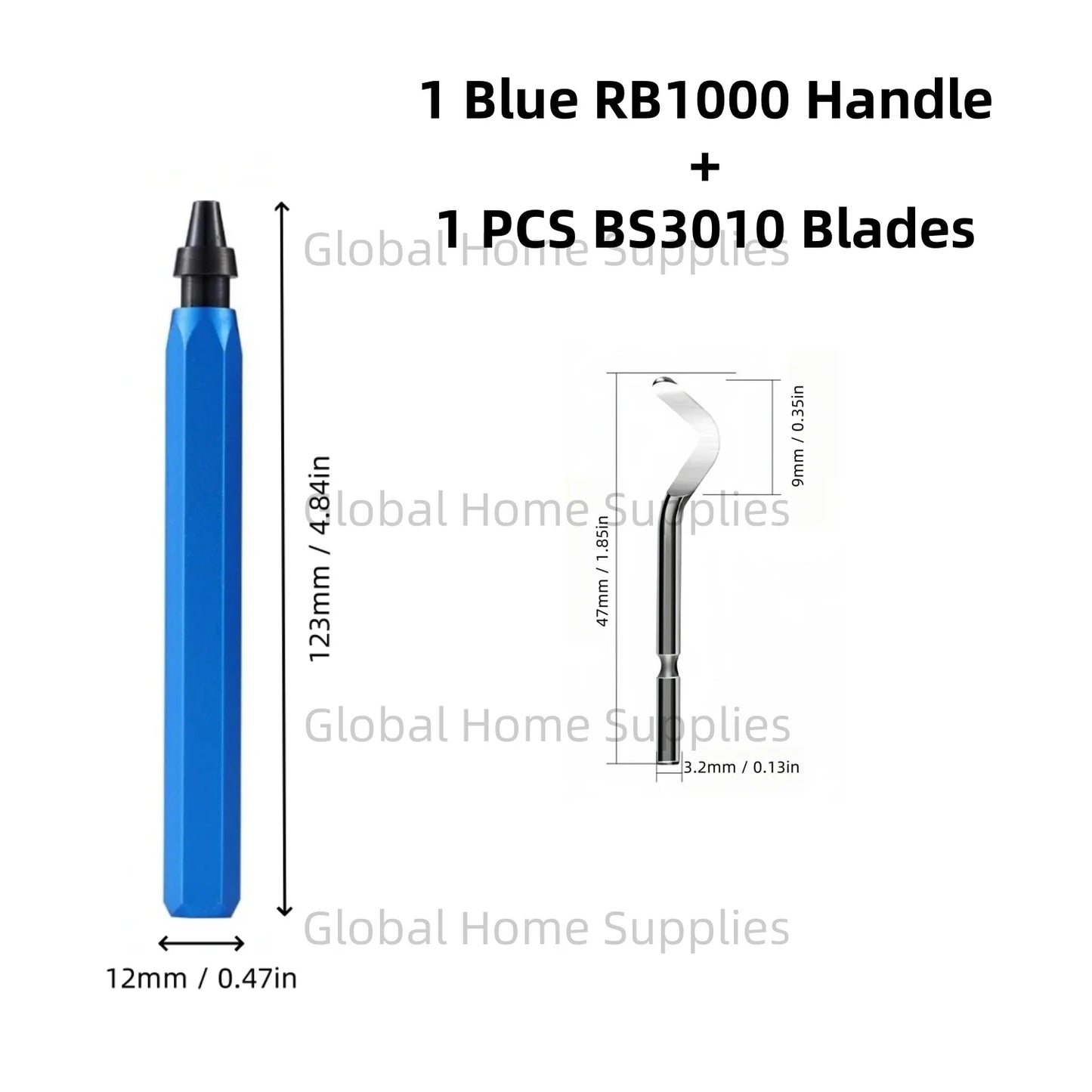 Entgratungswerkzeug Set RB1000 mit 1 oder 11 Schnellarbeitsstahl-Schwenkklingen