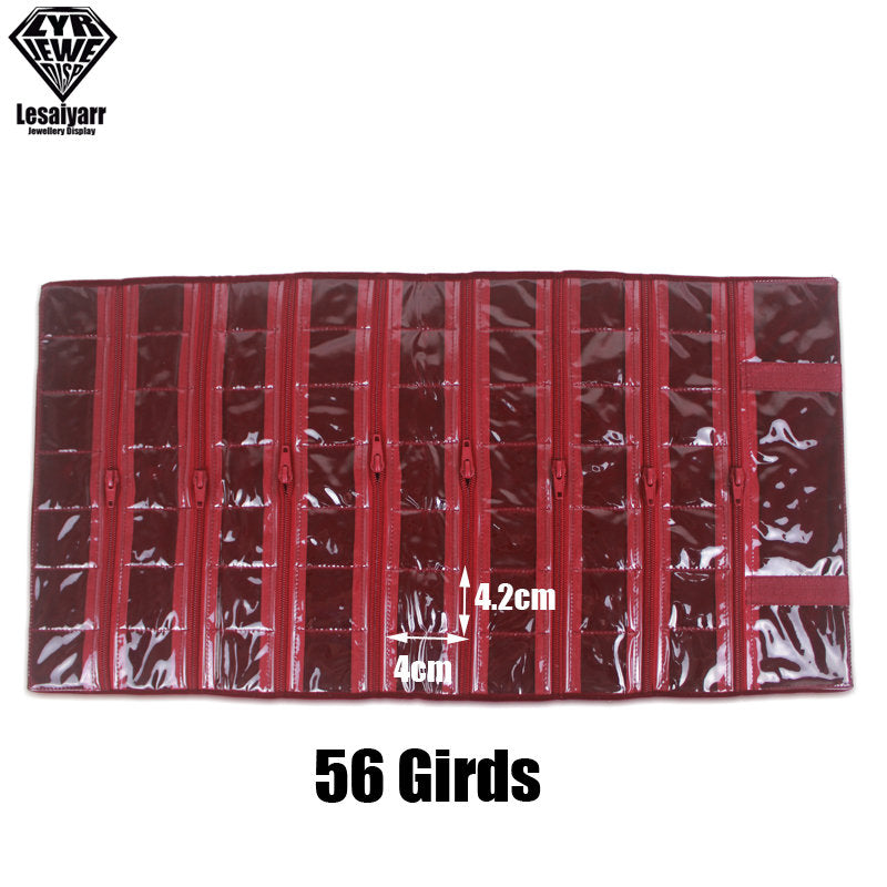 Faltbarer Schmuck Organizer aus Samt mit Reißverschluss für Reisen