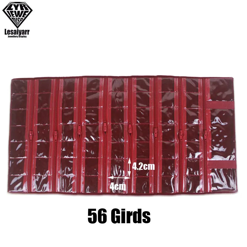 Faltbarer Schmuck Organizer aus Samt mit Reißverschluss für Reisen