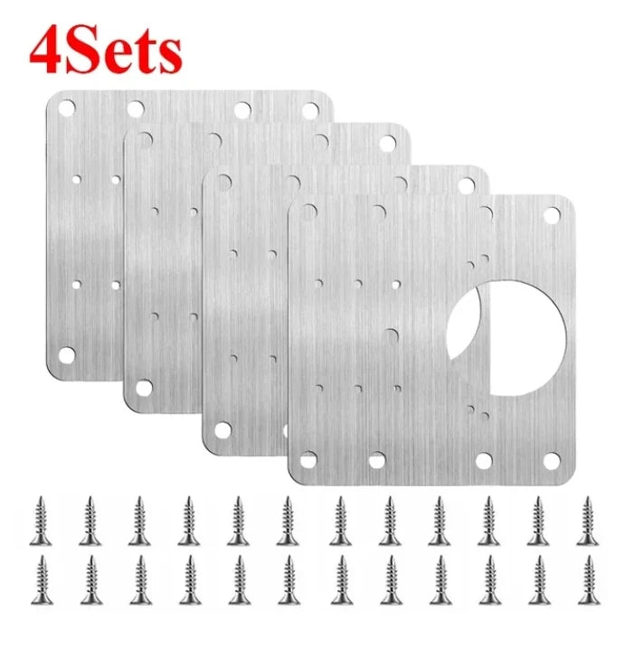 Edelstahl Scharnierreparaturplatte 9x9cm für Möbel - Küchenschränke
