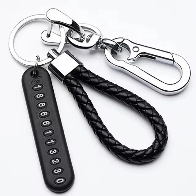 Eleganter Leder Schlüsselanhänger mit Zink-Legierung Karabiner für Unisex