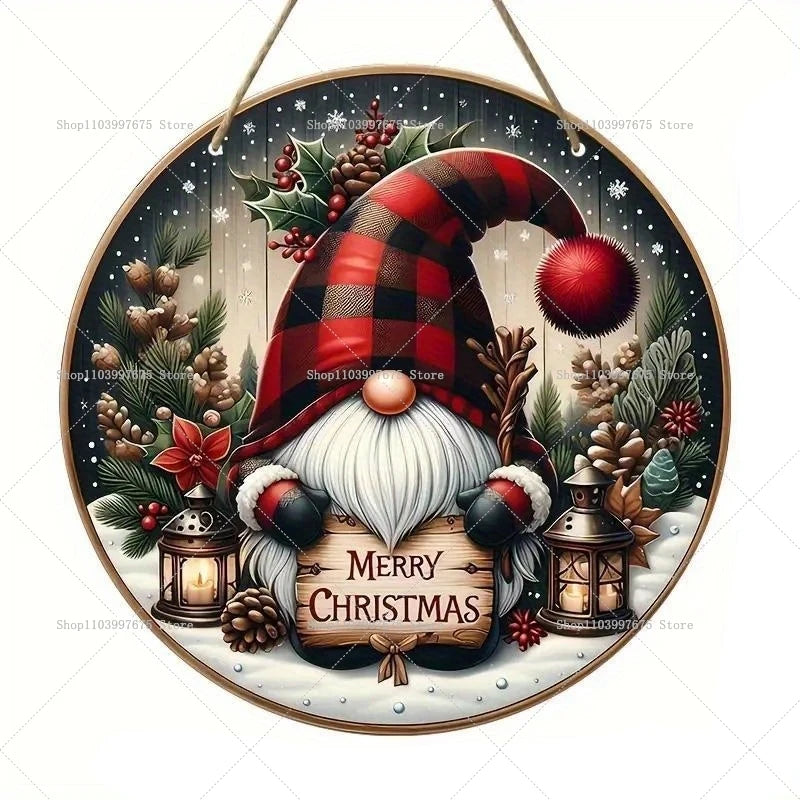 Dekorativer Holz Wandbehang mit festlichem Weihnachtsmotiv zur Gestaltung