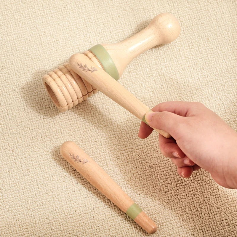 Montessori Holz Musikinstrumente für Babys Lernspielzeug Xylophon Rassel Trommel