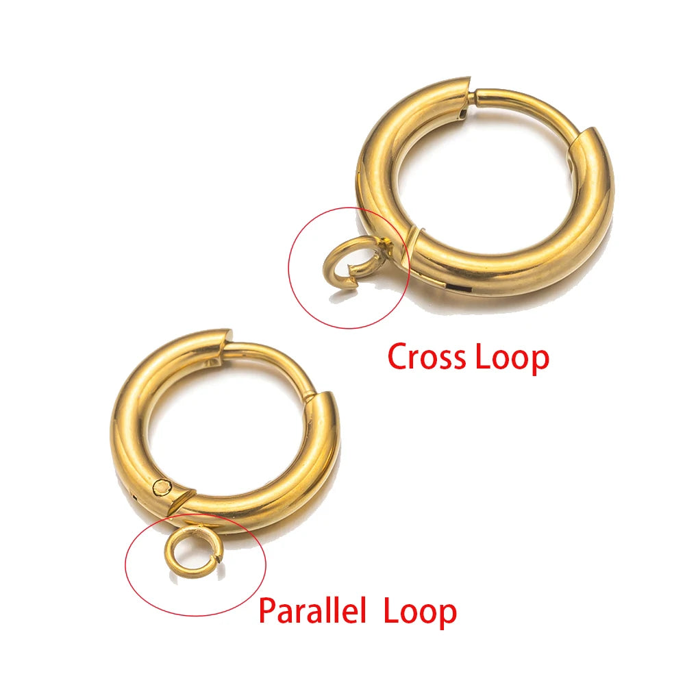 10er Set Edelstahl-Ohrringhaken mit Schlaufe für DIY-Schmuck