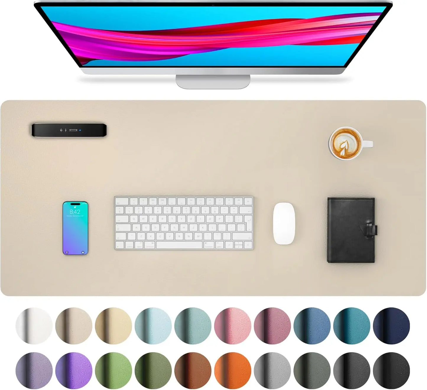 Wasserdichte große Schreibtischunterlage aus PU Leder für Büro und Gaming