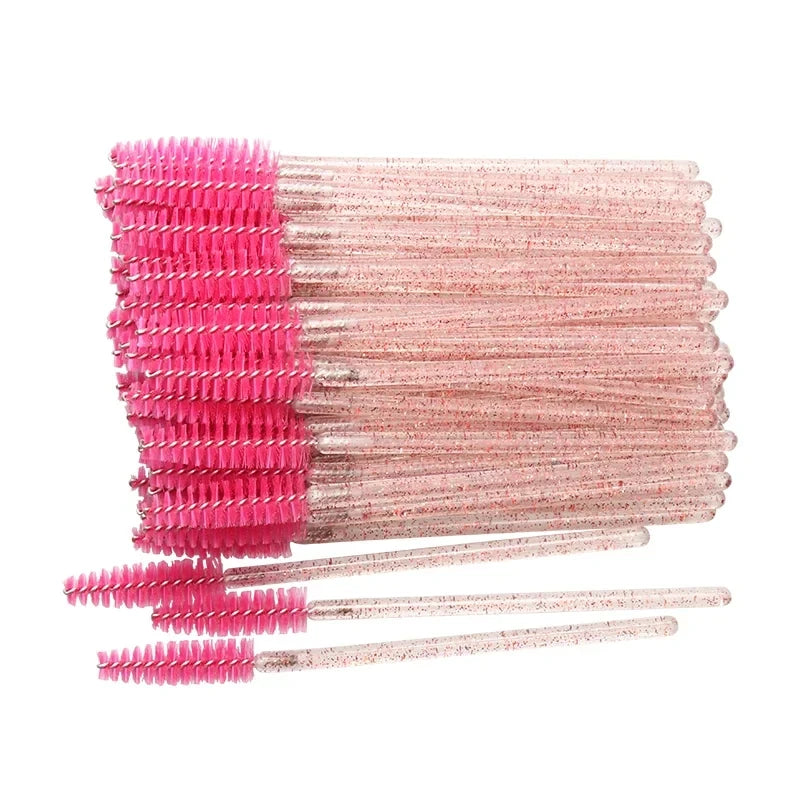 50 Einweg Wimpernpinsel mit Kristalldesign – präzises - hygienisches Styling