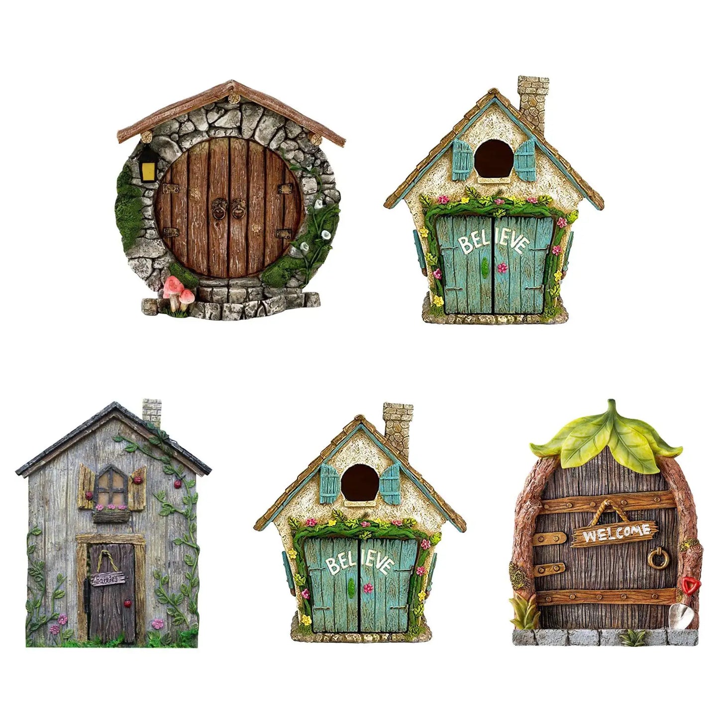 Kreatives 2D Fee Garten Miniaturen Set mit leuchtenden Ornamenten