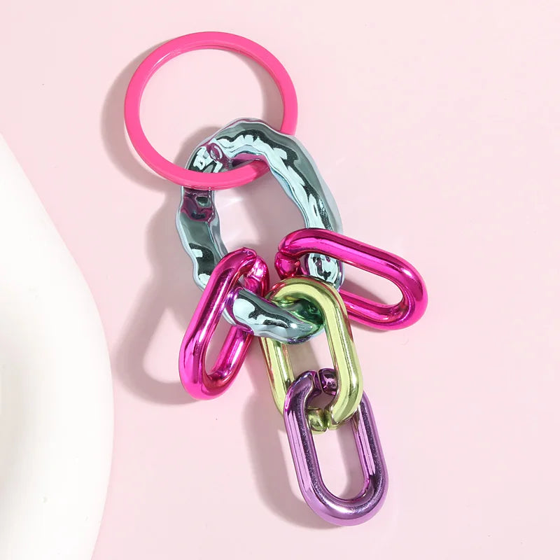 Bunte Acryl Schlüsselanhänger mit O-förmiger Schnalle – Trendiges Accessoire
