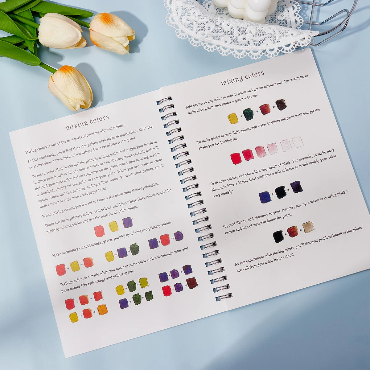 Anfängertaugliches Aquarell Arbeitsbuch mit Vogelmotiven