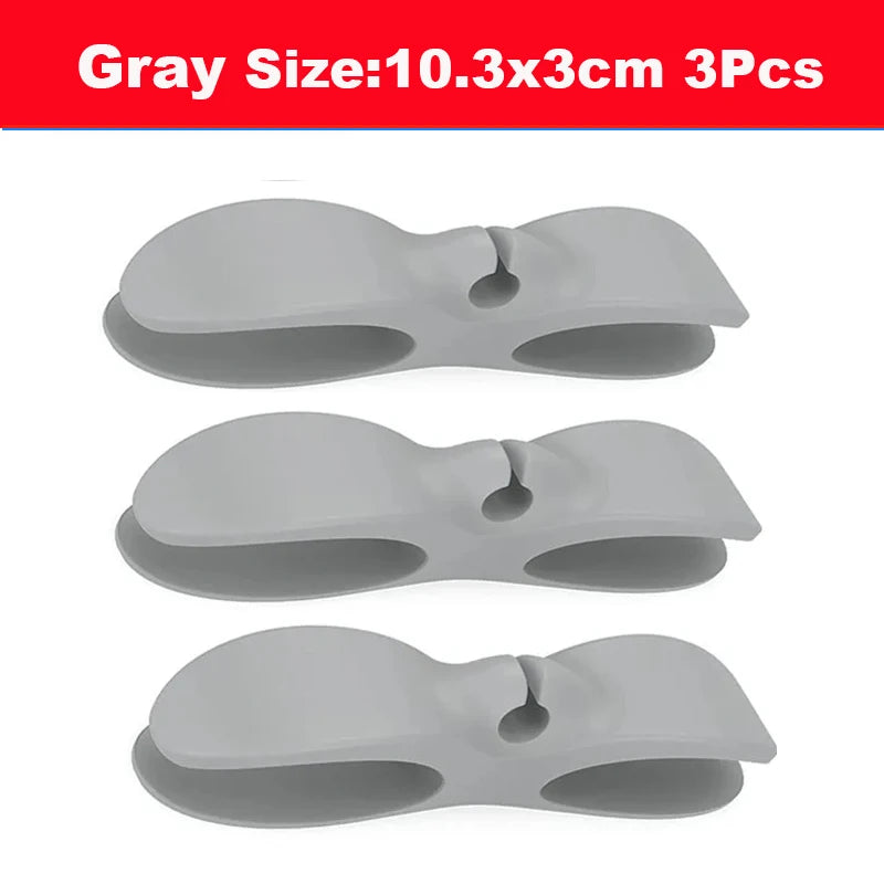 Ordnung schaffen: Silikon Kabelhalter 10x2,8 cm, 1–3 Stück, Schwarz Weiß Grau