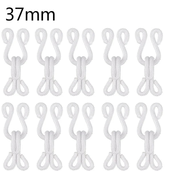 10er Set Haken Ösen Verschluss für Kleidung, Basteln, DIY 23-37mm