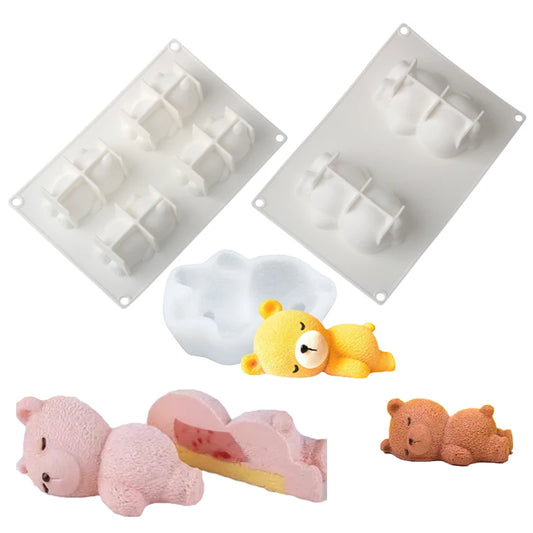 Silikon Kuchenform Schlafender Bär Mousse Gelee Backform für Dessert