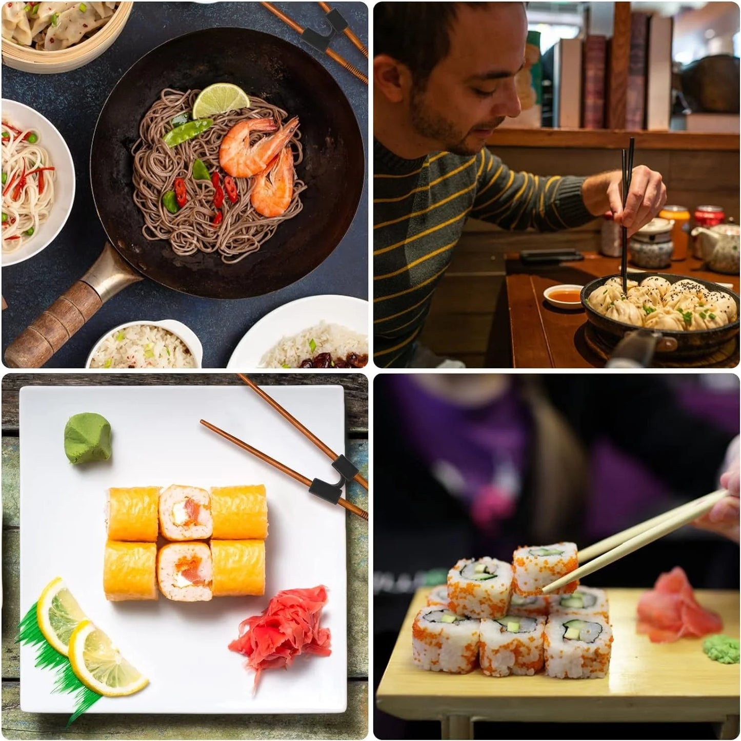 5er Set Essstäbchen Helfer für Anfänger und Kinder zum Üben