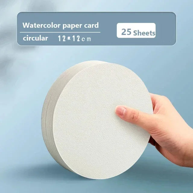 Profi-Aquarellpapier 300g/m², 25 Blatt rund - quadratisch – perfekt für Künstler