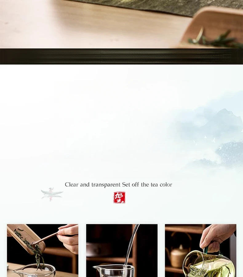 GIANXI Glas Teekanne mit Halbmond Filter und Keramik Heizung