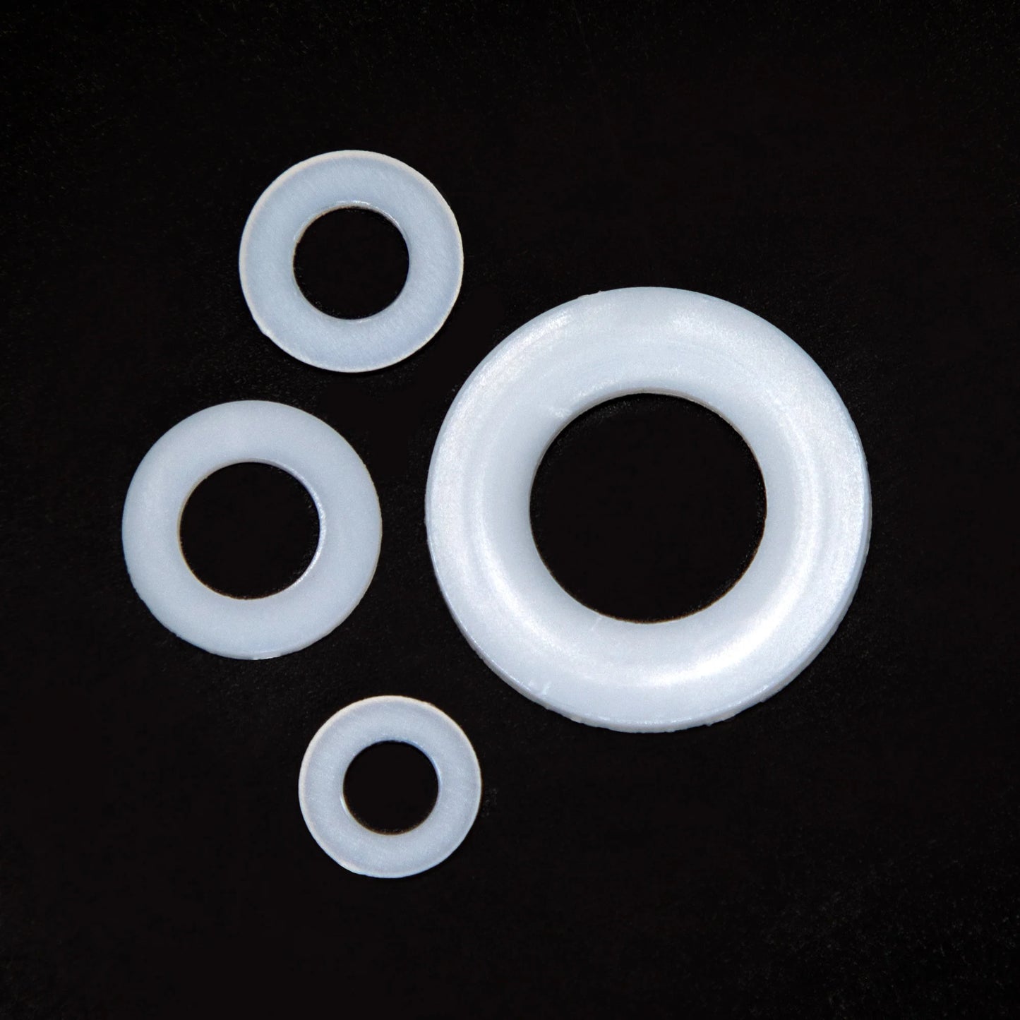 500 Stück Kunststoff Nylon Unterlegscheiben Sortiment M2 bis M10 Weiß