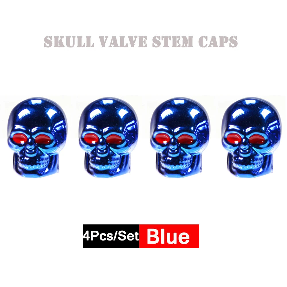 4er Set Totenkopf Ventilkappen Universal Staubdichte Reifenventilkappen