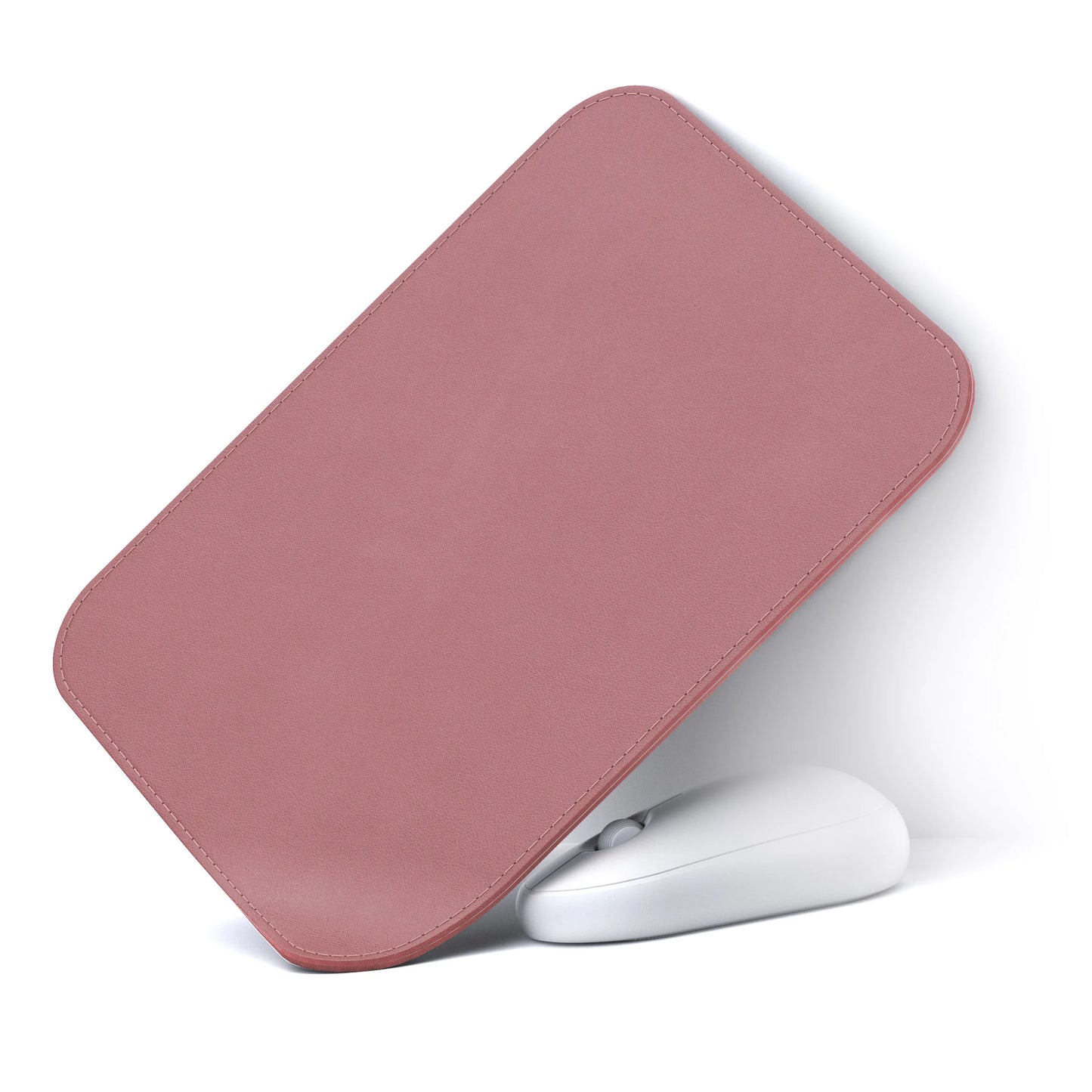 Rutschfestes 4mm PU Leder Mauspad mit genähter Kante