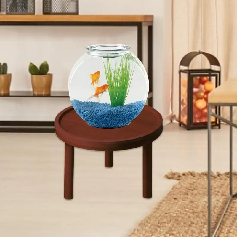 Moderner runder Holzständer für Zimmerpflanzen hoher Beistelltisch Bonsai Halter