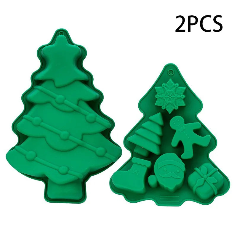 3D Weihnachtsbaum Silikonform für Schokolade Kuchen Süßigkeiten Kerzen