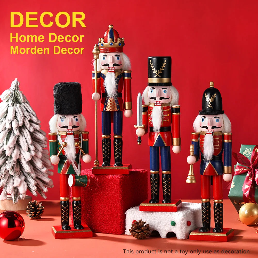 30 cm Holz Nussknacker Marionette Soldat Dekoration