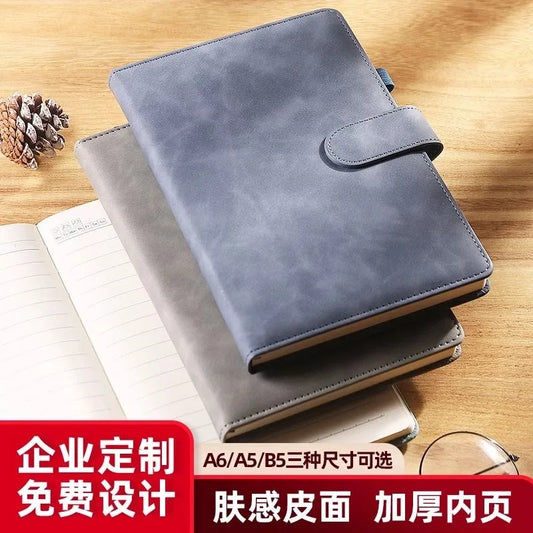 Business-Notizbuch A5 mit Lederbindung – individualisierbar-Yabubest - Home & More