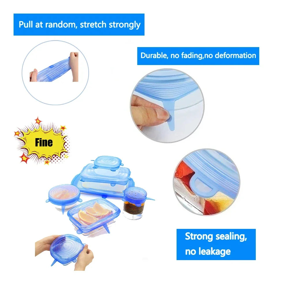 Lebensmittel Silikon Abdeckungen Set Wiederverwendbar Aufbewahrung