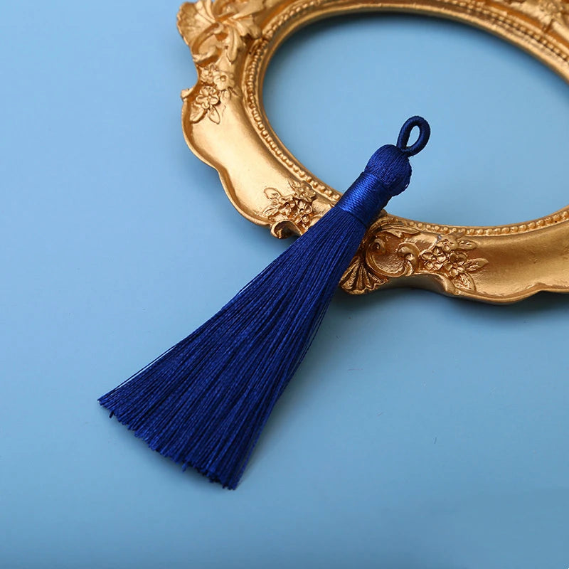 10er Set 8cm Seiden-Quasten zum Basteln für Schmuck - Lesezeichen