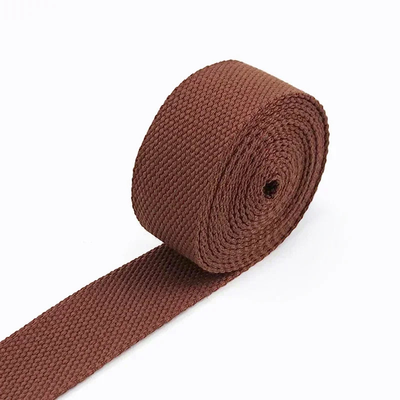 5M Polyester Baumwoll Gurtband 2mm dick für Rucksack Gürtel Kleidung 20-50mm breit
