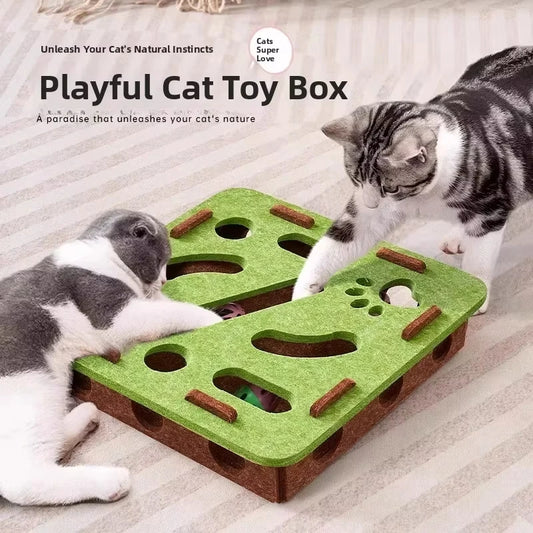 Filz Puzzle Spielzeug mit Ball für Indoor Katzen zur Beschäftigung - Yabubest - Home & More
