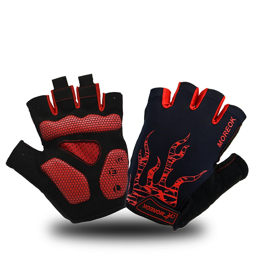 Atmungsaktive Halbfinger Fahrradhandschuhe 5mm Gel Polster MTB Herren Damen