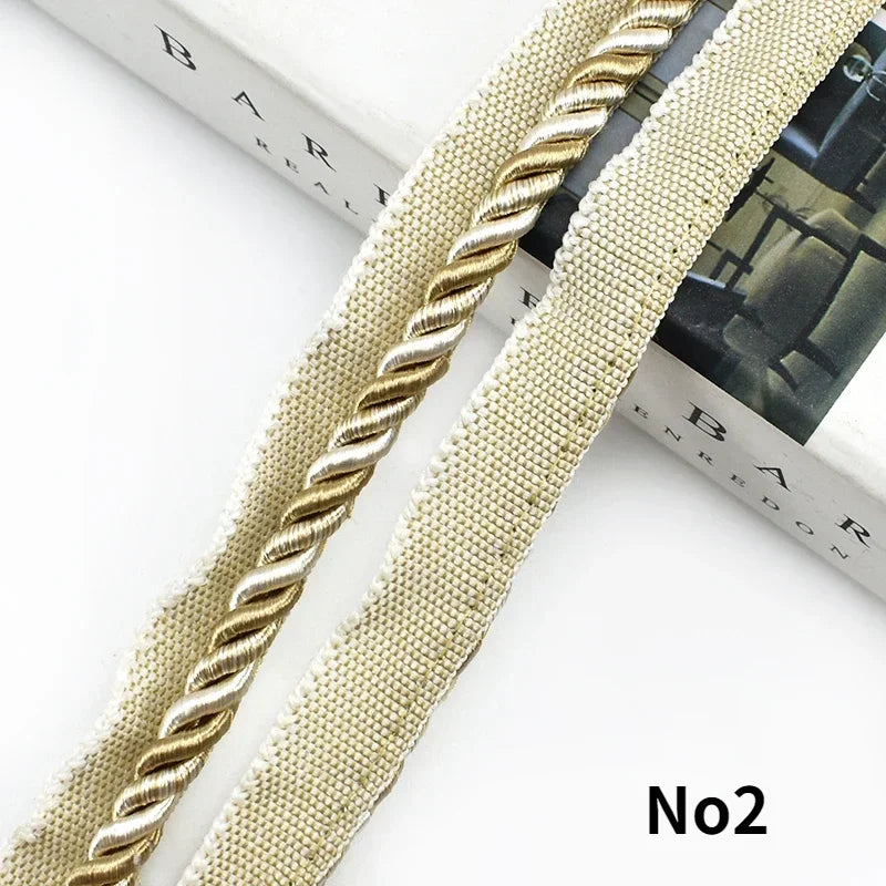 6mm Zweifarbiges Gurtband Polyester DIY Nähmaterial Dekoratives Spitzenseil 2/6m