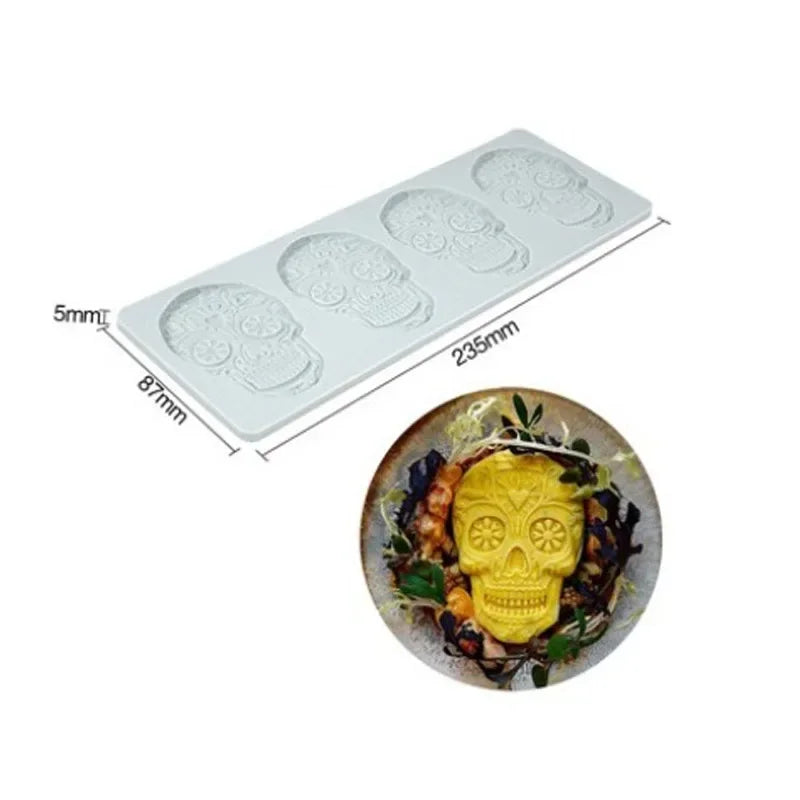 Silikon Kuchenform mit Totenkopf - Fischgräten – Backform für Details