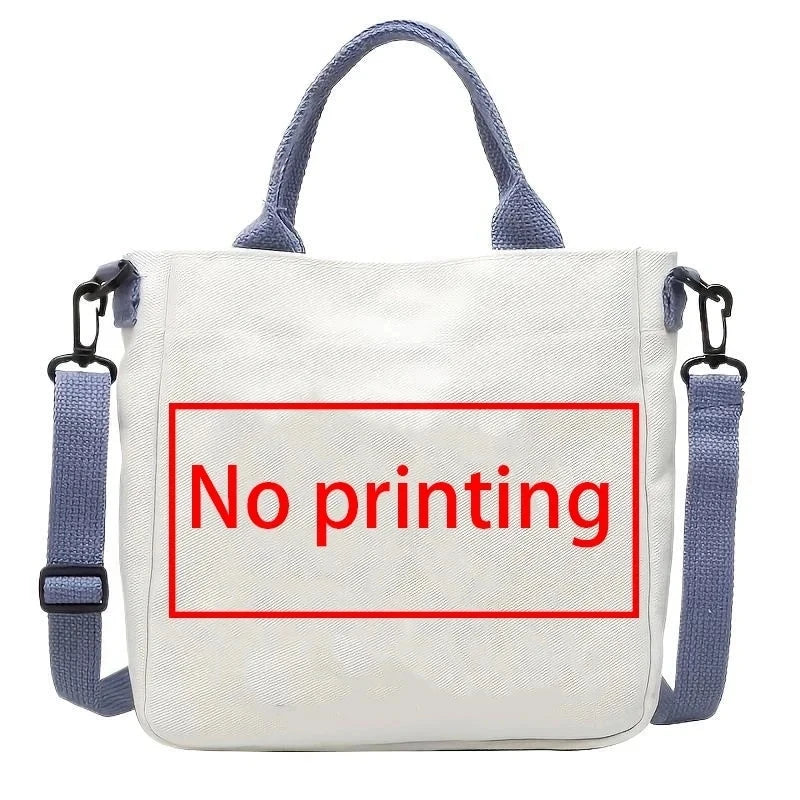 KPop Cartoon Umhängetasche aus Leinwand mit großem Fassungsvermögen