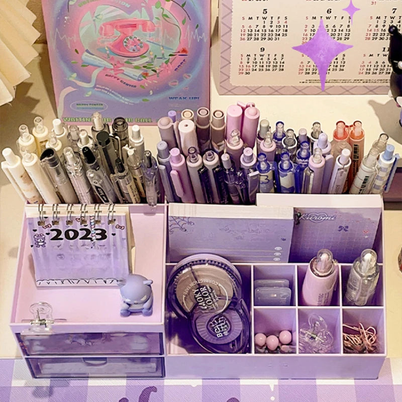 Kawaii Schreibtisch Organizer mit 9 Fächern – Stifte & Schreibwaren Aufbewahrung
