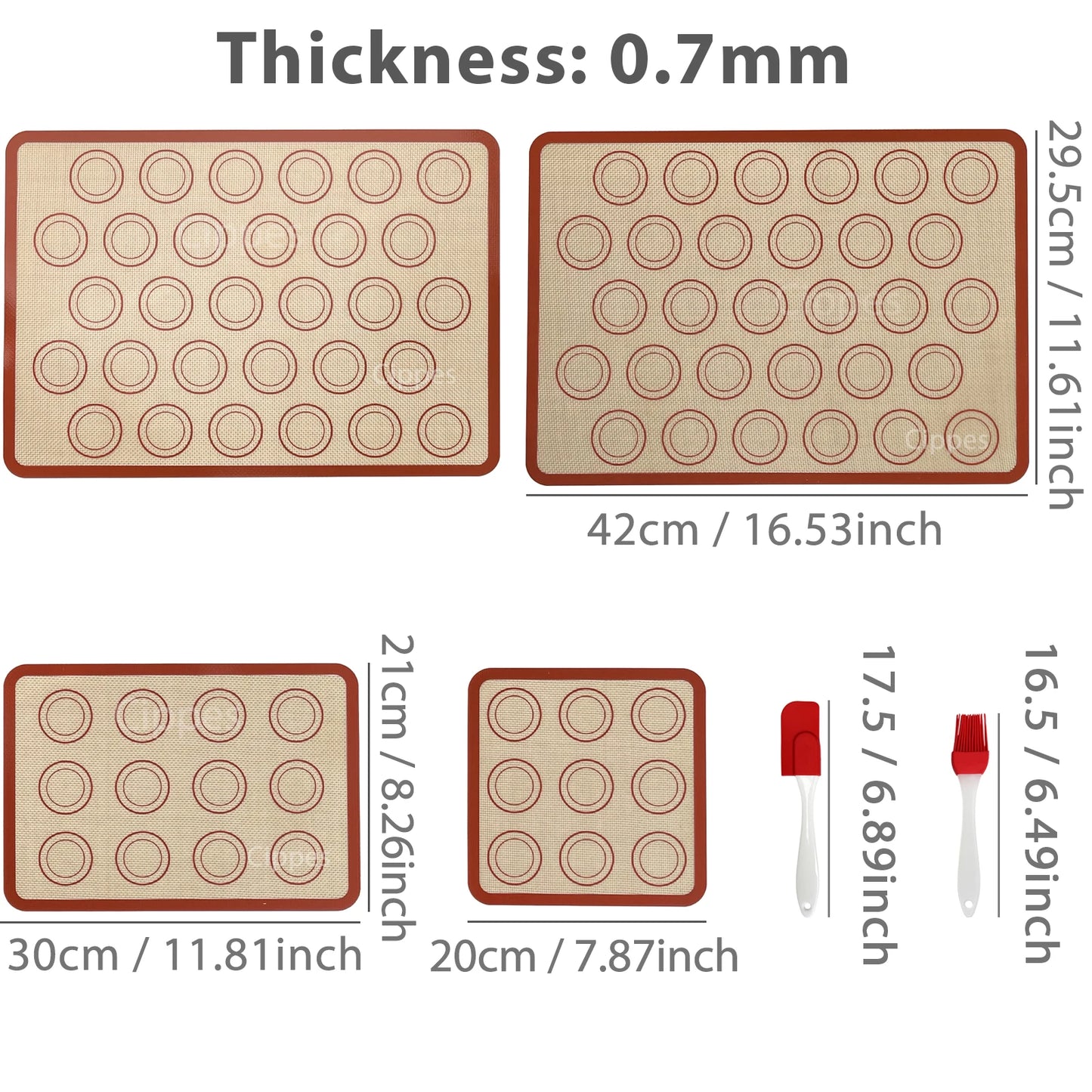 Silikon Backmatten Set mit Pinsel Spatel 1 bis 4 Stück hitzebeständig